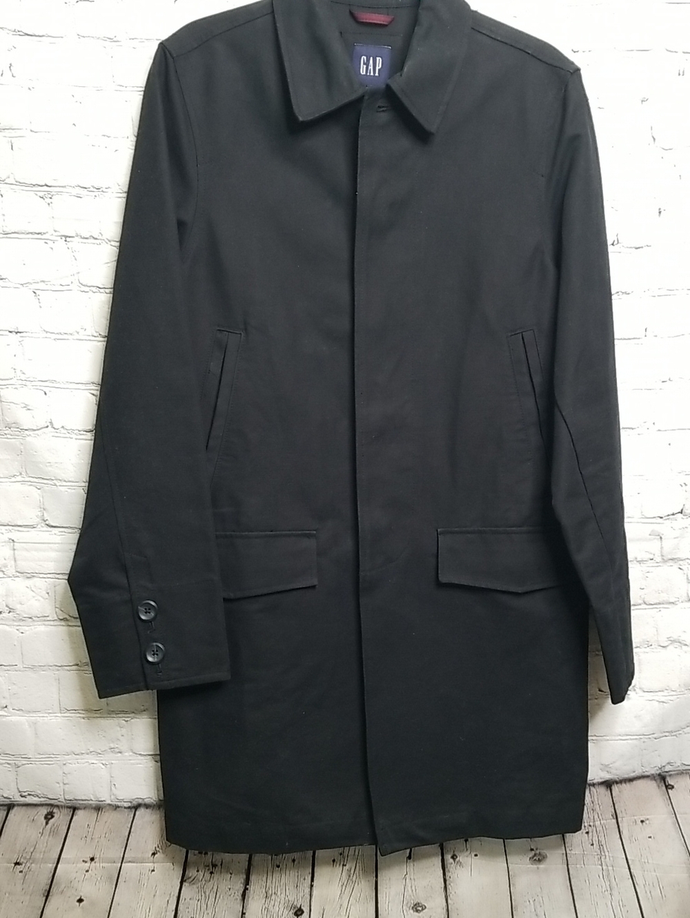GAP Mens Cotton Jacket Small Buttondown Knee Length EUC